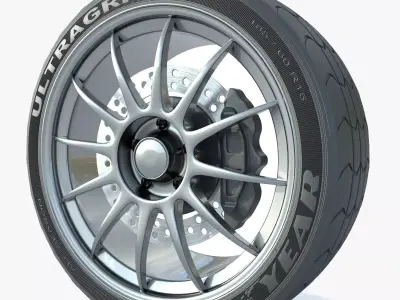 Wheel rim tire 18 3D model