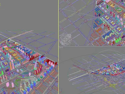 Architecture futuristic city in china 3D model