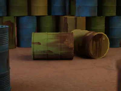 Oil Barrel Prop Low-poly 3D model