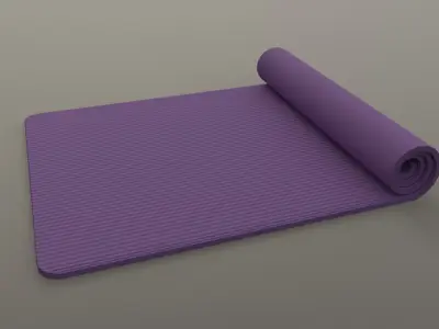 PBR Yoga Mat - Purple Low-poly 3D model