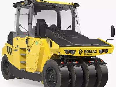 Bomag BW 28 RH Pneumatic Tired Compactor Dusty 3D model
