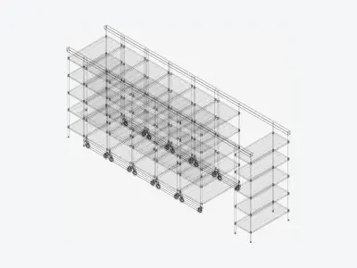 Shelving - Track - Integral - Wire Shelving Low-poly 3D model