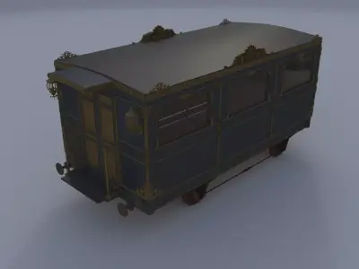TrainwagoncoachshopB 3D model