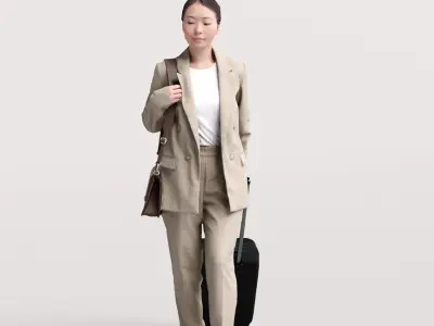 Humano Traveling Woman with suitcase 2206-11 3D model