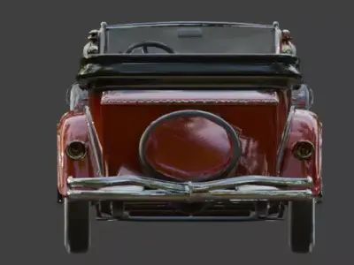 Classic 1920s Ruby Red Luxury Phaeton 3D Model Low-poly 3D model