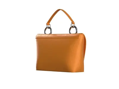 Orange Leather Flap Bag 3D model