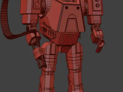 robot with gun 3D model
