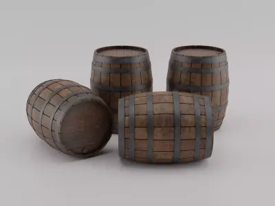 Medieval Barrel  Low-poly 3D model
