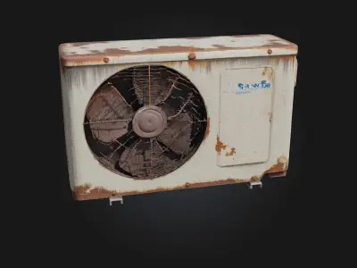 Rusty Air Conditioner Unit  Weathered Appliance for Realistic 3D model