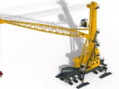 Mobile harbour crane LHM 250 3D model