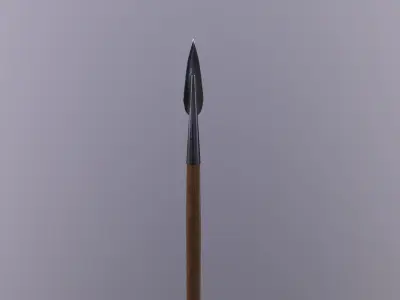 Spear 3D Model sword with wooden handle Low-poly 3D model