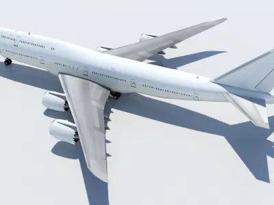 Boeing 747-8i airliner blank Low-poly 3D model