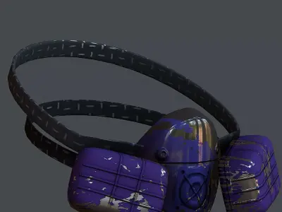 Gas mask helmet 3d model scifi Low-poly Low-poly 3D model Low-poly 3D model 34