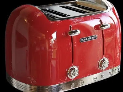 red toaster Low-poly 3D model