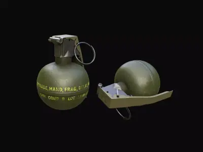 M67 fragmentation grenade Low-poly 3D model
