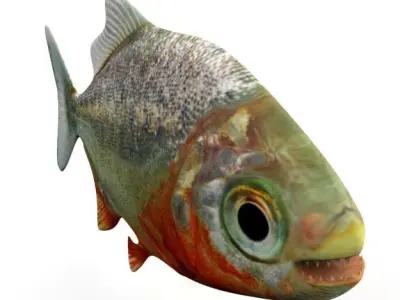 Piranha fish Low-poly 3D model