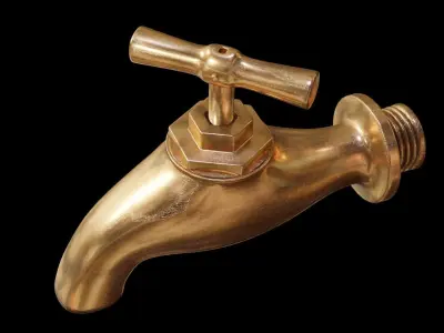 water tap copper Low-poly 3D model