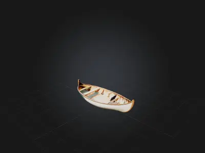 Canoe Low-poly 3D model get