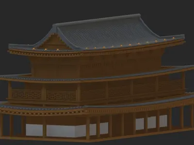 big pagoda Low-poly 3D model