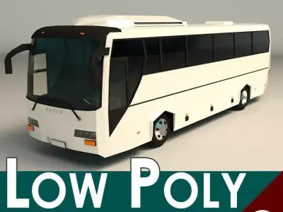 Low Poly Coach Bus 04 Low-poly 3D model