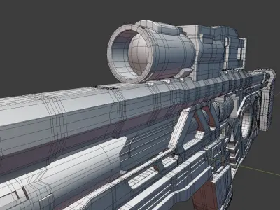 FUTURISTIC GUN - with Designer skin  Free low-poly 3D model