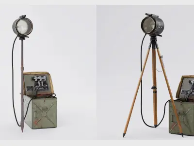 WW2 British Daylight Short Range Signal Lamp  Low-poly 3D model