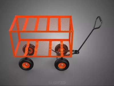 HEAVY DUTY DOUBLE DECKER TIER BED NET TROLLEY WAGON CART GARDEN 3D model