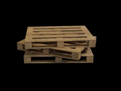 Wooden Cargo Pallet Low-poly 3D model