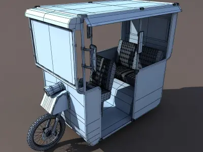 Old rickshaw 3D model
