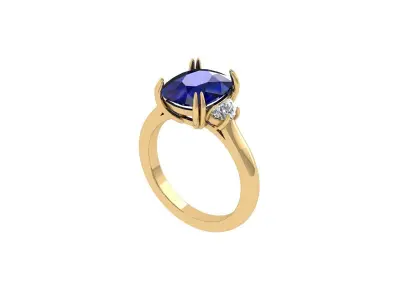 3-Stone-Ring 3D print model shop
