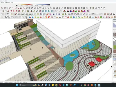 Main entrance commercial building 3D model