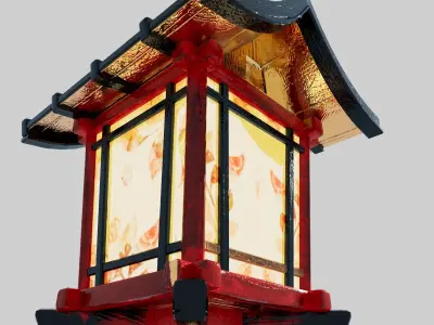 Japan Wooden Lamp 3D model