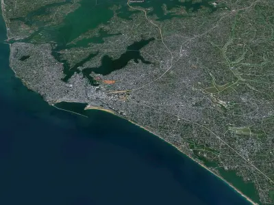 Kollam Kerala India 30km Low-poly 3D model
