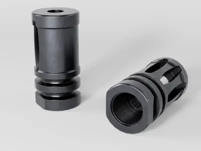 A2 Muzzle Brake  Low-poly 3D model
