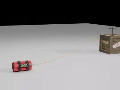 Game Ready Cartoon TNT Bomb Prop for AR VR  Low Poly  Low-poly 3D model