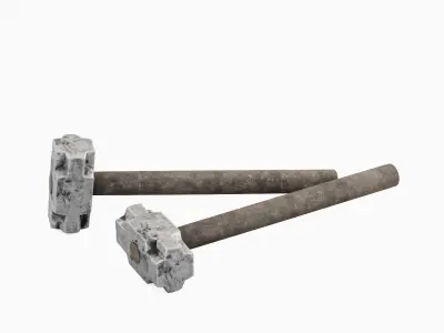 Dirty Sledgehammer 02 Low-poly 3D model