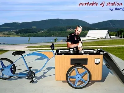 portable music sistem - dj bike Free 3D model