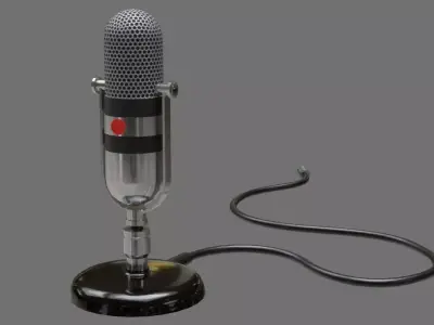 Retro Microphone 1A Low-poly 3D model