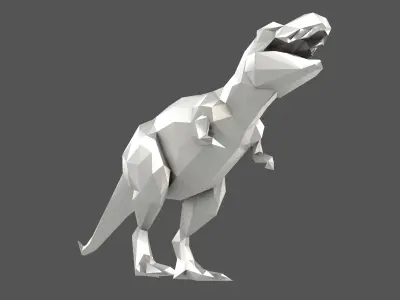 Low Poly Tyrannosaurus Statue v1 003 Low-poly 3D model