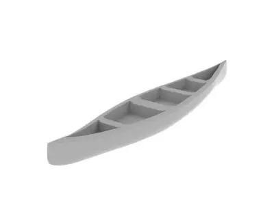 Simple Boat Canoe Free 3D model