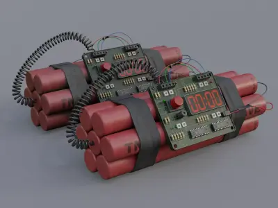 Time Bomb Low-poly 3D model purchase