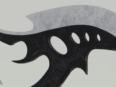Medieval Battleaxe Low-poly 3D model