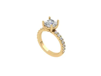 Solitaire Engagement Ring 3D print model 79