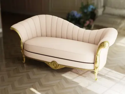 Furniture Sofa Chaise Lounge Low-poly 3D model