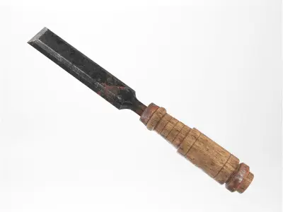 Old Rusty Chisel Set 3D Models Low-poly 3D model