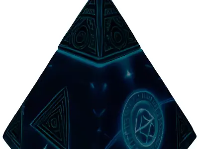 Mystical Glowing SciFi Pyramid Artifact 3D model