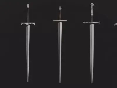 PSX - PS1 - Swords Pack - Low Poly Low-poly 3D model