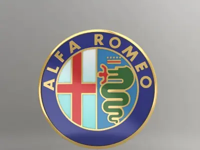 Alfaromeo car logo keychain 3d model  3D model