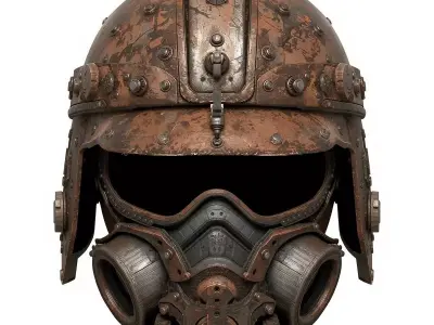 Steampunk Heavy Tactical Helmet 3D Model Low-poly 3D model