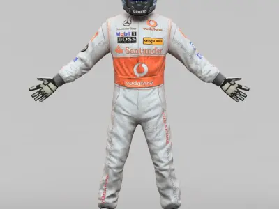 Racing Driver Mercedes 3D model